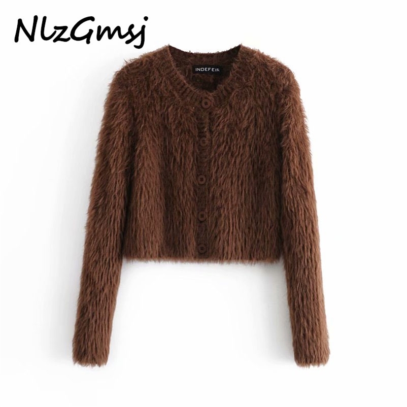 Sweater Women Mohair Cropped Cardigan Vintage Long Sleeve Single Breasted Female Outerwear Chic Tops 210628, As picture
Sweater Women Mohair Cropped Cardigan Vintage Long Sleeve Single Breasted Female Outerwear Chic Tops 210628, As picture