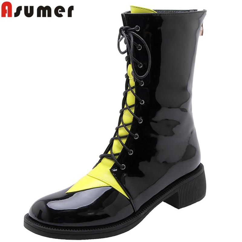 Boots ASUMER 2021 Ankle Round Toe Zip Autumn Winter Mixed Colors Cross Tied Ladies Prom Large Size 34-44, Black
Boots ASUMER 2021 Ankle Round Toe Zip Autumn Winter Mixed Colors Cross Tied Ladies Prom Large Size 34-44, Black