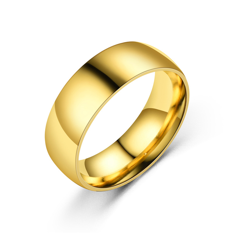 Delicate 316L Stainless Steel Ring for Men Women Smooth Surface Rings Cool Gold Silver Black Band Ring Wedding Party Jewelry Gift Anti-allergic Titani
