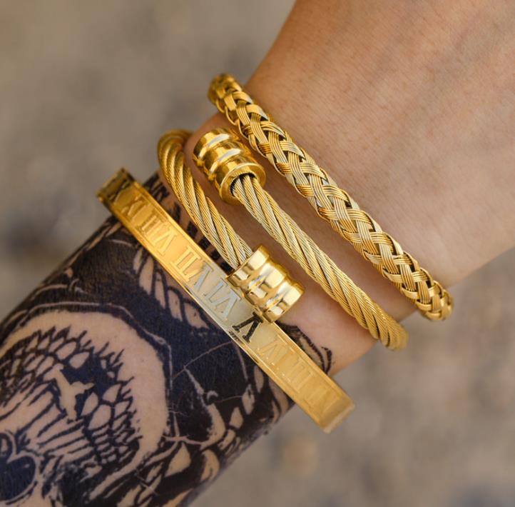 3pcs/Set Roman Numeral Mens Bracelets Stainless Steel Hip Hop Hand Chain Hemp Rope Buckle Open Bangles Wedding Jewelry Gift
3pcs/Set Roman Numeral Mens Bracelets Stainless Steel Hip Hop Hand Chain Hemp Rope Buckle Open Bangles Wedding Jewelry Gift