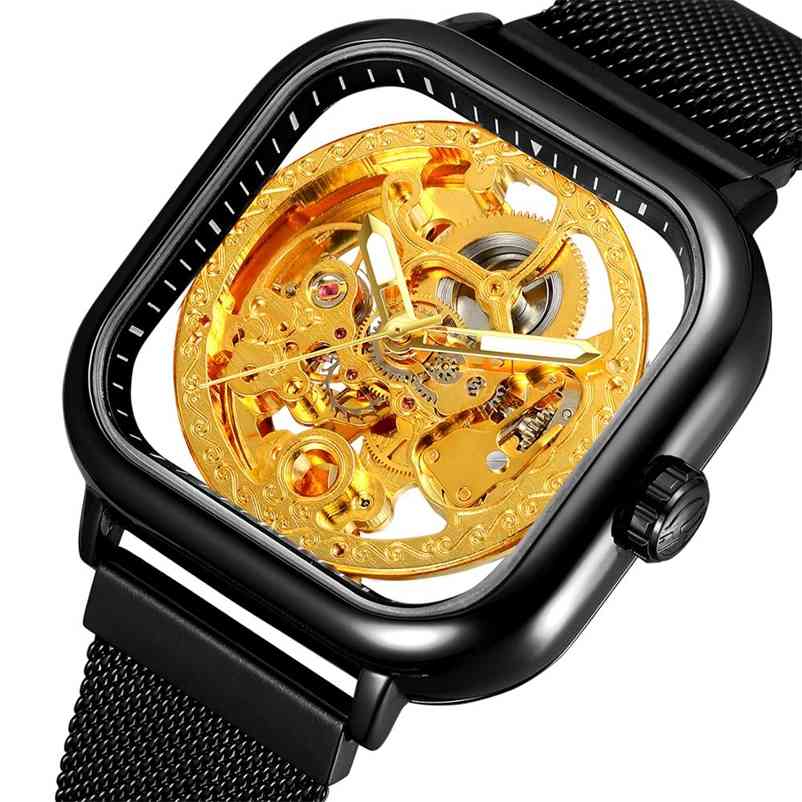 Automatic Mechanical Watch Forsining Black Square Male Business Steampunk Gear Mesh Steel Strap Sports Watches Relogio Masculino 210608, Be
Automatic Mechanical Watch Forsining Black Square Male Business Steampunk Gear Mesh Steel Strap Sports Watches Relogio Masculino 210608, Be