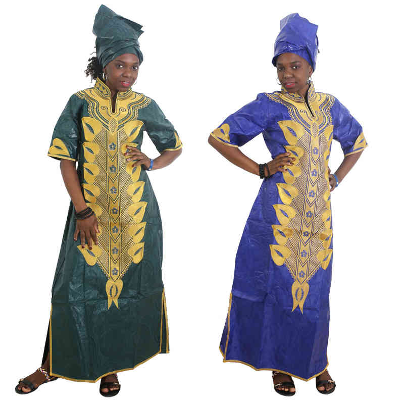 MD bazin riche dashiki women dress traditional african dresses for women embroidery pattern with stones africa clothes 210408