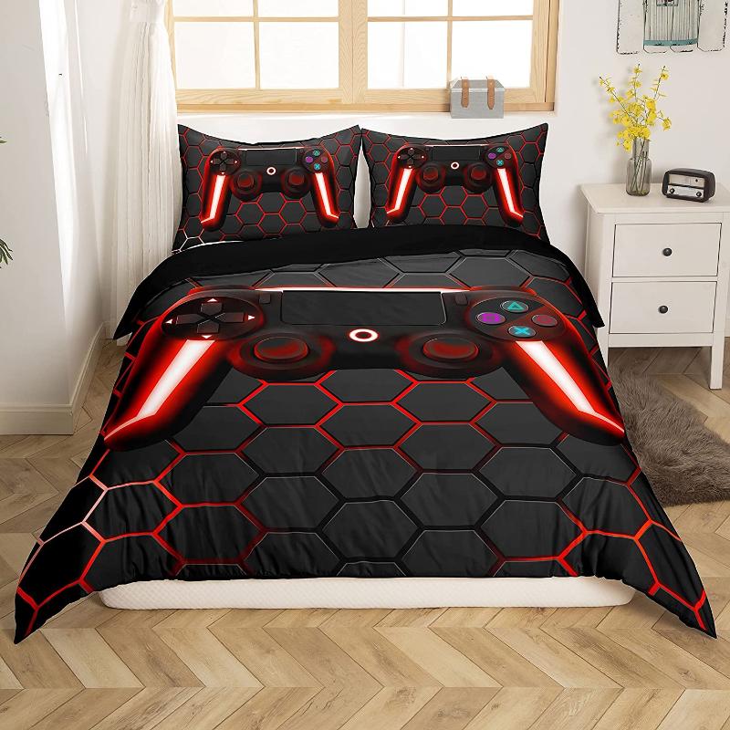 Bedding Sets Gaming Duvet Cover Set Boys Video Games Comforter Reversible Black Geometric Honeycomb Bed For Teen Kids Bedroom, Multi6
Bedding Sets Gaming Duvet Cover Set Boys Video Games Comforter Reversible Black Geometric Honeycomb Bed For Teen Kids Bedroom, Multi6