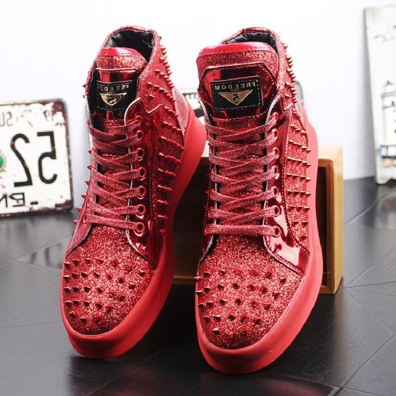 Dress Shoes Men's Casual Ankle Boots Spring Autumn Punk Style Rivets Trend Male Leather High Top Hip Hop Sneakers A7 NIJ8, Black
Dress Shoes Men's Casual Ankle Boots Spring Autumn Punk Style Rivets Trend Male Leather High Top Hip Hop Sneakers A7 NIJ8, Black