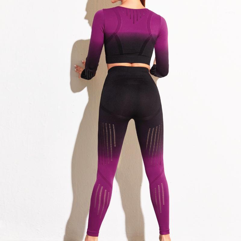 Yoga Outfit Women Gym Clothes Sets Seamless Long Sleeve Crop Tops Sports Leggings Running Workout Gradient Hollow Design Set, Blue
Yoga Outfit Women Gym Clothes Sets Seamless Long Sleeve Crop Tops Sports Leggings Running Workout Gradient Hollow Design Set, Blue