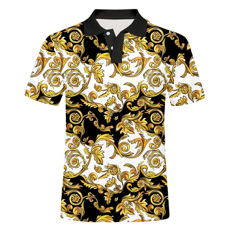 Men's Casual Shirts Luxury Royal Shirt Men Short Sleeve Golden Floral Printed Baroque Summer Polos Prom Party Drop Ship 
Men's Casual Shirts Luxury Royal Shirt Men Short Sleeve Golden Floral Printed Baroque Summer Polos Prom Party Drop Ship