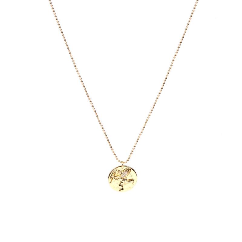Pendant Necklaces Micro Zircon Trend Cupid Angel Copper Gold Plated Beads Chain Round Eros Pattern Adjustable Necklace Party Jewelry Gift
Pendant Necklaces Micro Zircon Trend Cupid Angel Copper Gold Plated Beads Chain Round Eros Pattern Adjustable Necklace Party Jewelry Gift