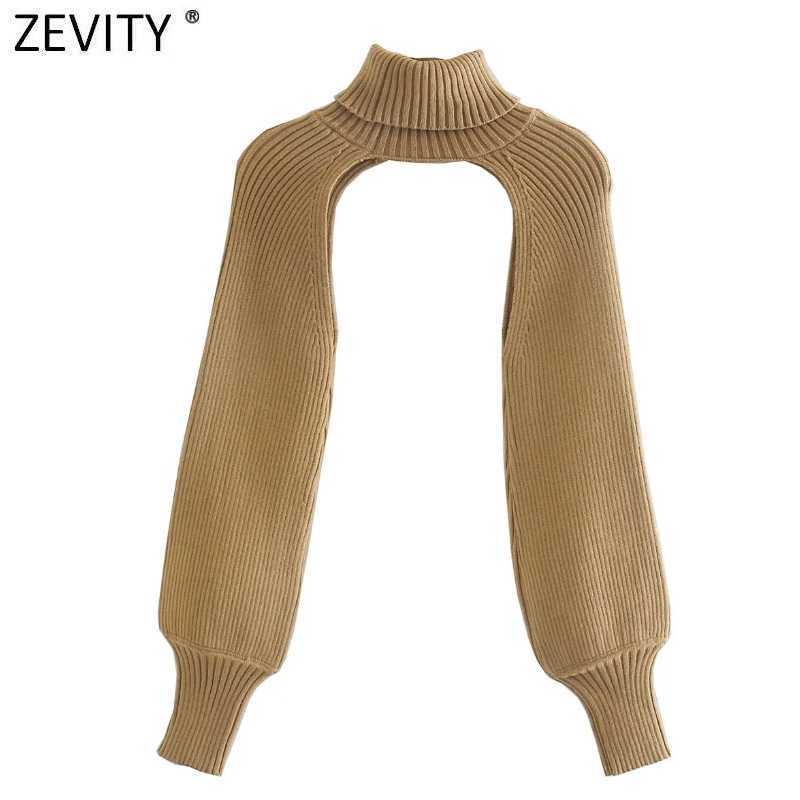ZEVITY women high street turtleneck collar knitting sweater female long sleeve casual sweaters chic pullover tops S407 210603