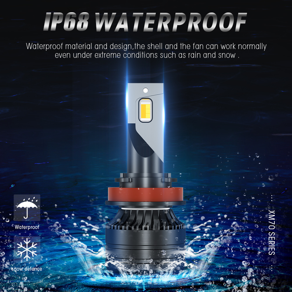 K9 Tri-color Car LED Light High and Low Beam Brittleness Headlight Color Changing Lamp H7 H4 Led Lighting 8000LM