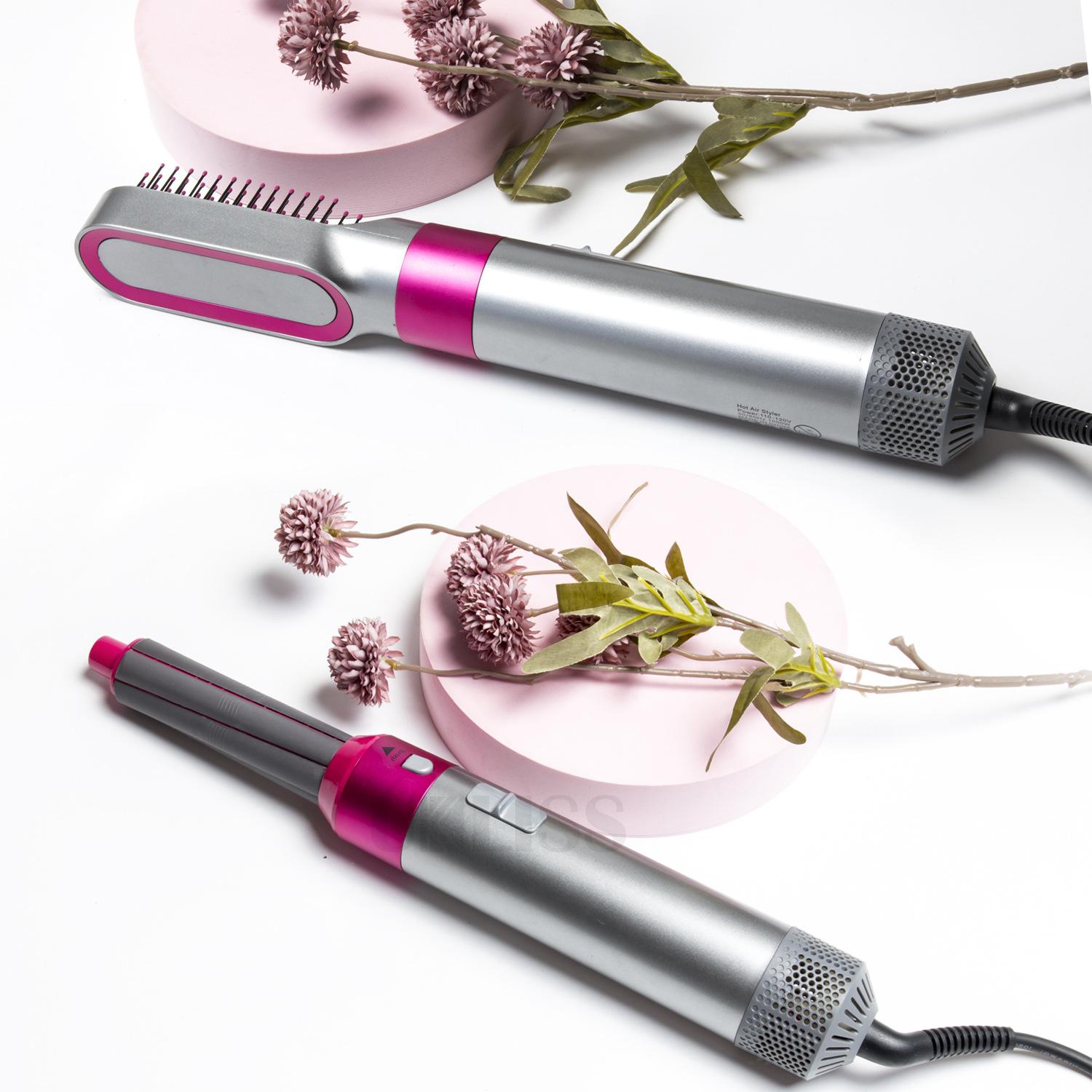 Curling Irons Electric Hair Dryer 5 In 1 Hairs Comb Negative Ion Straightener Brush Blow Dryer Air Wrap Curlings Wand Detachable Brushes Kit