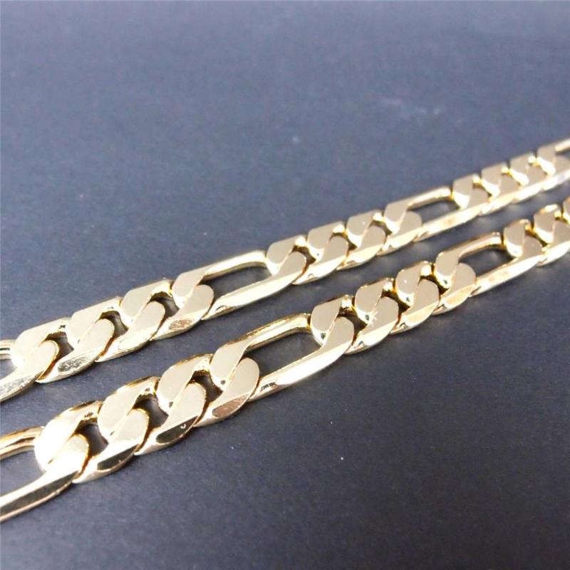 Heavy 94g 10mm 18 K Yellow Gold GF Men039s Necklace Curb Chain Jewelry Pendant Necklaces