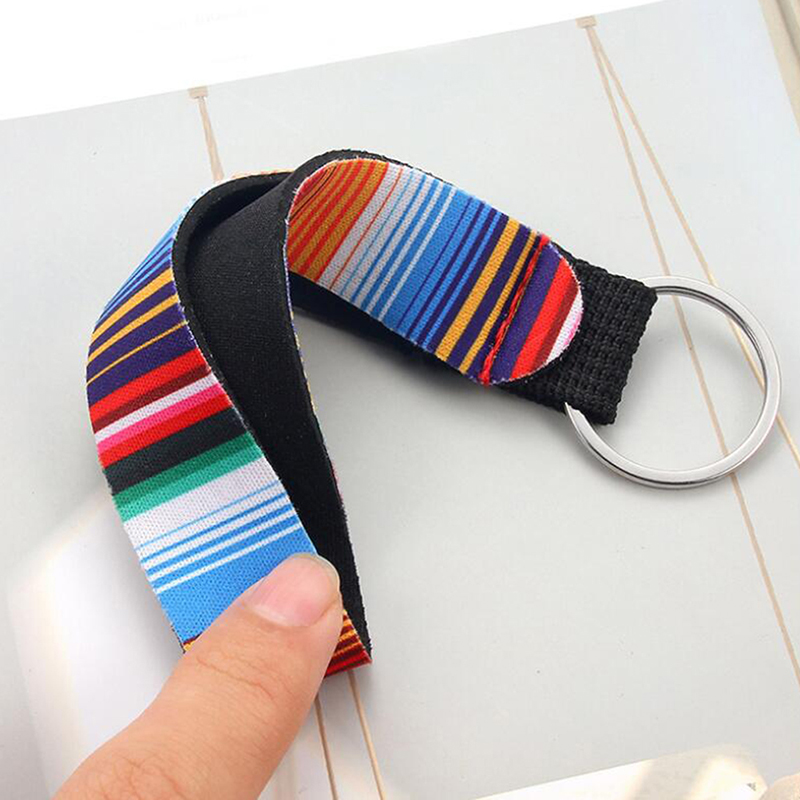 Flower Pattern Cloth Band Keychain Key Chain Lanyard For Women Phone Case Wallet Long Ribbon For Bag Charms Car Key Ring