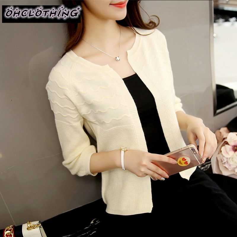 OHCLOTHING Selling Spring Summer Tops V-neck cape three quarter sleeve cardigan Fashion Women sweater slim Jacket coat 210914