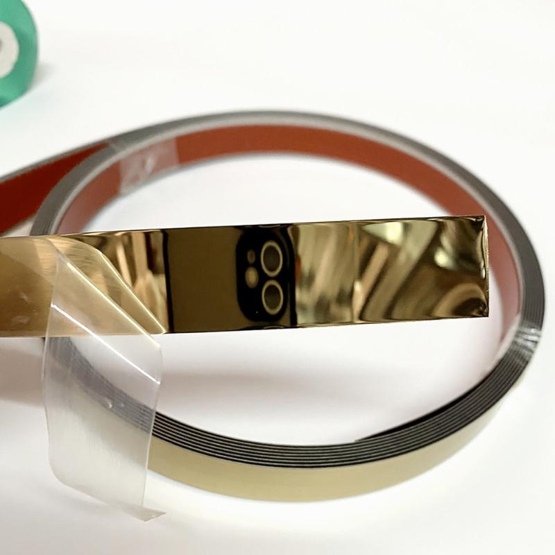 Wall Stickers 5 Meter Stainless Steel Flat Decorative Lines Black Titanium Gold Background Ceiling Edging Strip Edge Strips Self-adhesive