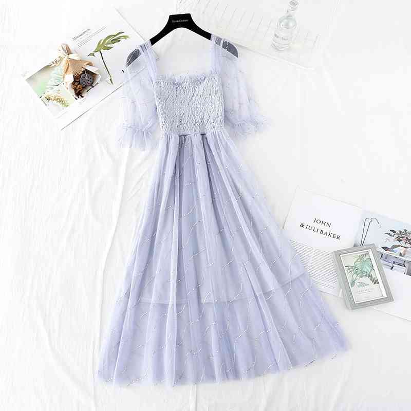 Summer Mesh Dress Vertidos Mujer Korean Women Slim High Waisted A-line Bodycon Tulle Ladies Bling Bright Diamond 210602
Summer Mesh Dress Vertidos Mujer Korean Women Slim High Waisted A-line Bodycon Tulle Ladies Bling Bright Diamond 210602