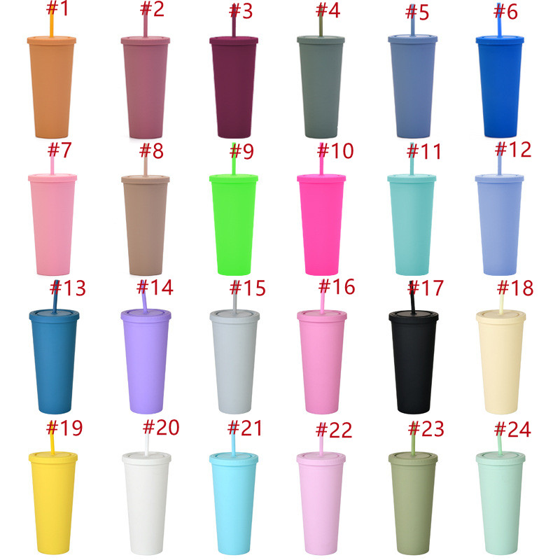 Reusable Mugs Coffee Cup Candy Color Double Layer Plastic Tumblers With Straws Frosted Handy Water Cups KTS65, Remark the color
Reusable Mugs Coffee Cup Candy Color Double Layer Plastic Tumblers With Straws Frosted Handy Water Cups KTS65, Remark the color