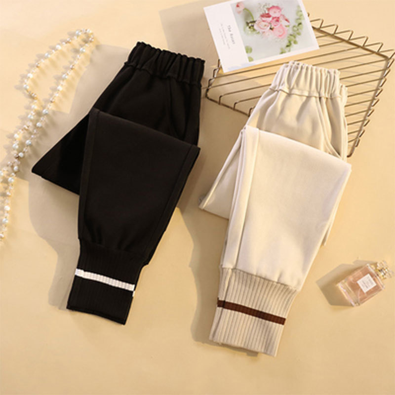 Autumn Fashion Women Elastic Waist Woolen Casual Harem Pants Plus Size Solid Loose Trausers Femme 5XL M693 210512