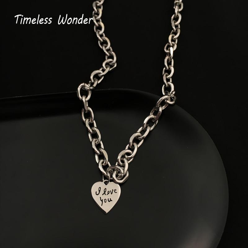 Timeless Wonder Titanium Heart Pave Chains Necklace Women Jewelry I Love You Kpop Designer Emo Ins Gift Goth Egirl Japan US 6527 Chokers
Timeless Wonder Titanium Heart Pave Chains Necklace Women Jewelry I Love You Kpop Designer Emo Ins Gift Goth Egirl Japan US 6527 Chokers