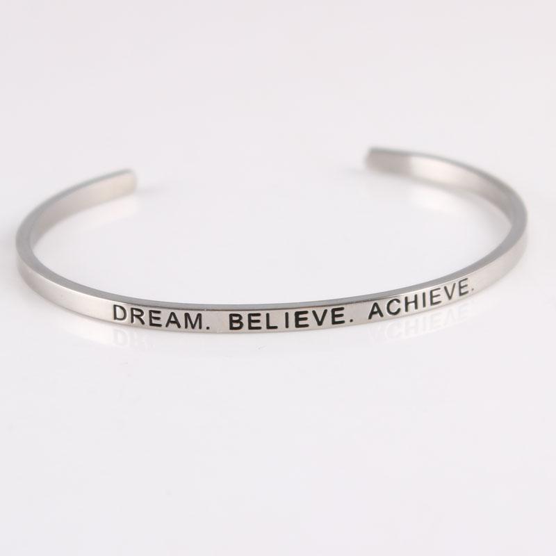 Bangle Stainless Steel Love Bracelets & Bangles For Women Mantra Bracelet Hand Stamed DREAM BELIEVE ACHIEVE Inspirational
Bangle Stainless Steel Love Bracelets & Bangles For Women Mantra Bracelet Hand Stamed DREAM BELIEVE ACHIEVE Inspirational