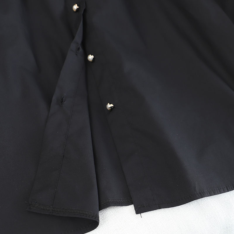 Kimutomo Chic Korean Style Blouse Women Heavy Beading Turn-down Collar Long Sleeve Single Breasted Shirt Outwear Elegant 210521