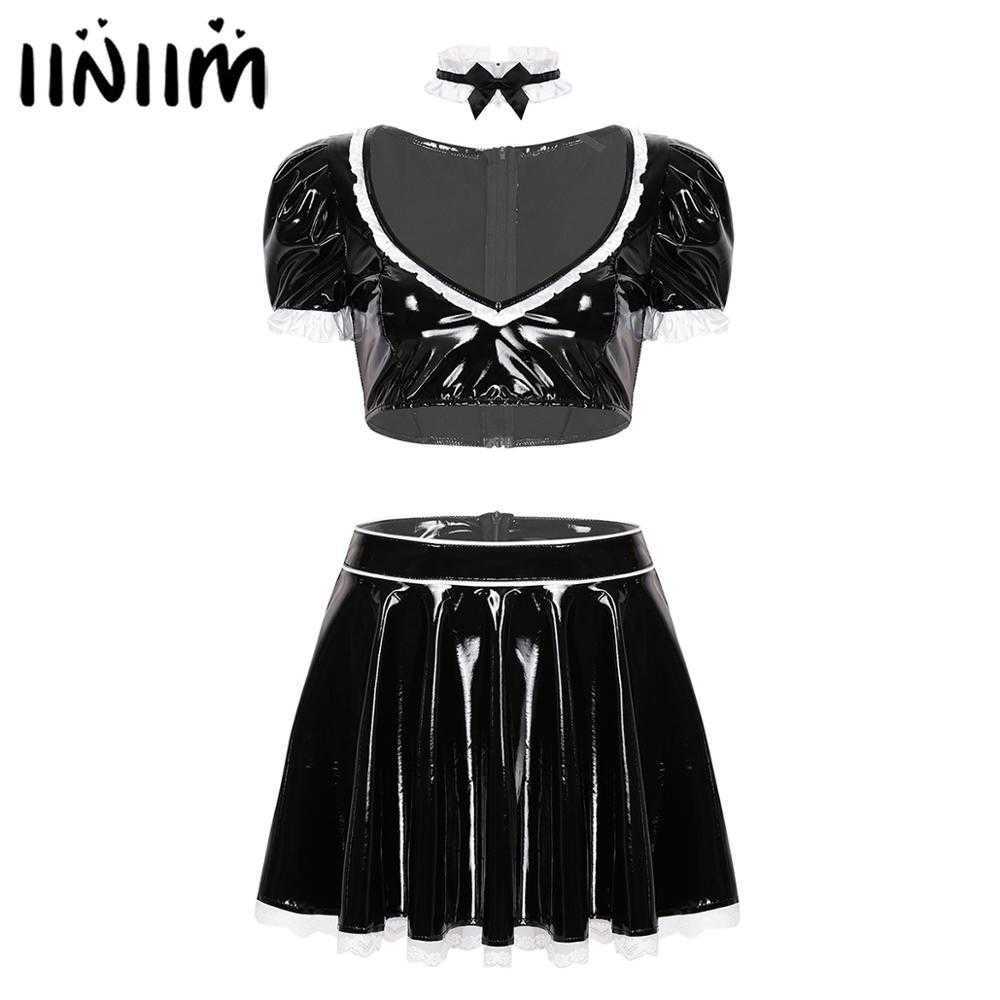 Maids Cosplay Exotic Costumes Women Clubwear Miniskirt Outfit Sexy Latex French Maid Servant Babydoll Uniforms Sissy Fancy Dress MX200723, Black
Maids Cosplay Exotic Costumes Women Clubwear Miniskirt Outfit Sexy Latex French Maid Servant Babydoll Uniforms Sissy Fancy Dress MX200723, Black