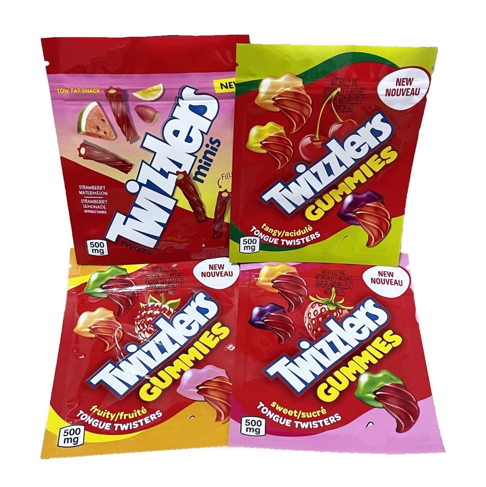 twizzlers gummies edible empty packaging bags tongue twisters strawberry cherry minis In stock 4 flavors
twizzlers gummies edible empty packaging bags tongue twisters strawberry cherry minis In stock 4 flavors