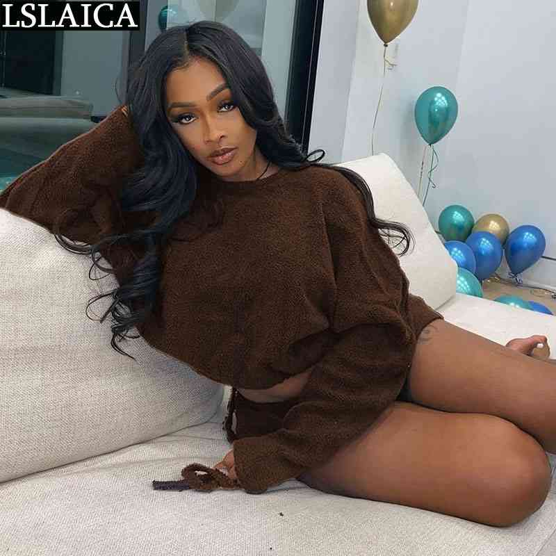 Two Piece Set Casual Loose Fashion Top and Pants Hollow Out Elastic Waist Long Sleeve Drawstring Roupas Femininas 210520, Brown
Two Piece Set Casual Loose Fashion Top and Pants Hollow Out Elastic Waist Long Sleeve Drawstring Roupas Femininas 210520, Brown