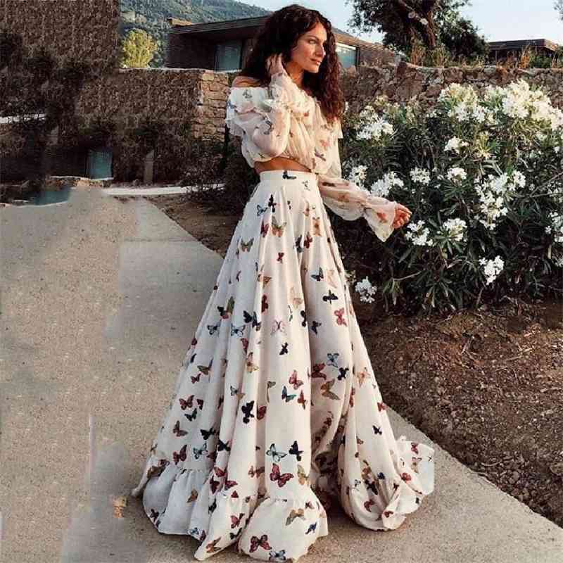 chui 2021 summer net red butterfly print two piece bohemian skirt beach dress, Black;gray
chui 2021 summer net red butterfly print two piece bohemian skirt beach dress, Black;gray
