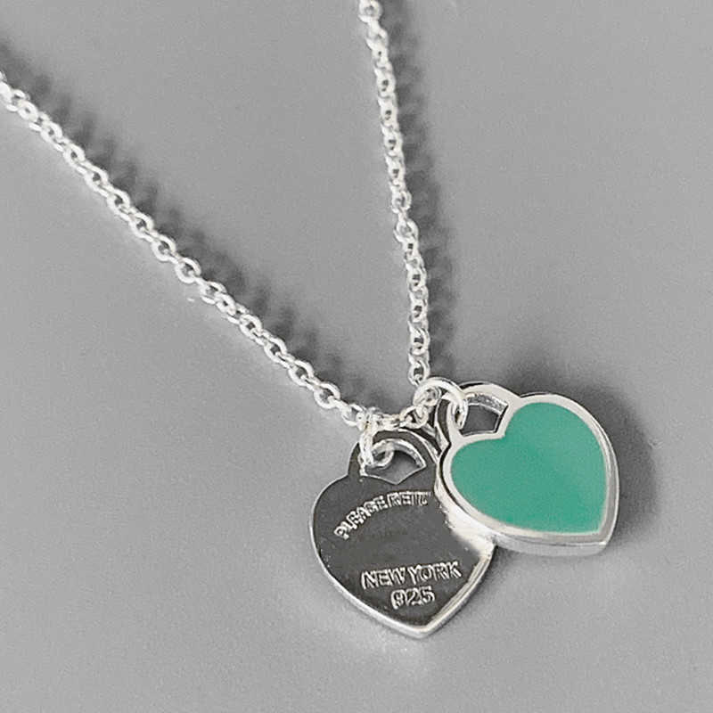 S925 Original Classic Pop Enamel Exclusive Blue Pink Red Double Heart Pendant Ladies Fashion Necklace Jewelry H0918
S925 Original Classic Pop Enamel Exclusive Blue Pink Red Double Heart Pendant Ladies Fashion Necklace Jewelry H0918