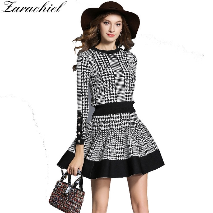 Autumn Winter Plaid Sweater Skirt Suit Women 2 Piece Set Long Sleeve O Neck Button Knitted Skirt Set Crop And A Line Skirt 211108, Red
Autumn Winter Plaid Sweater Skirt Suit Women 2 Piece Set Long Sleeve O Neck Button Knitted Skirt Set Crop And A Line Skirt 211108, Red