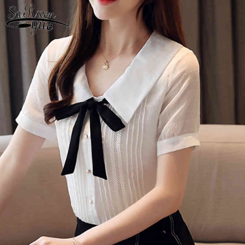 Korean Chiffon Blouse Womens Tops and Blouses Top Women casual short sleeve tops Doll collar chiffon blusas 4634 50 210521, White
Korean Chiffon Blouse Womens Tops and Blouses Top Women casual short sleeve tops Doll collar chiffon blusas 4634 50 210521, White