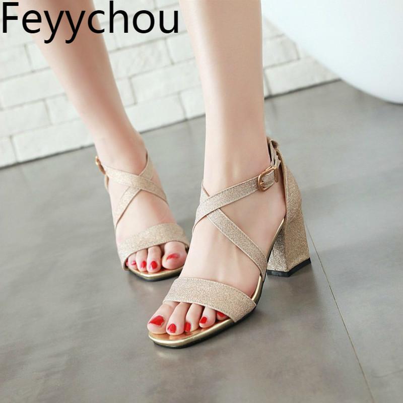 Women's Sandals High Heel Pu Buckle Peep Toe Thick Heels Sweet Sequined Cloth 2021 Sexy Fashion Casual Summer Silver Black
Women's Sandals High Heel Pu Buckle Peep Toe Thick Heels Sweet Sequined Cloth 2021 Sexy Fashion Casual Summer Silver Black