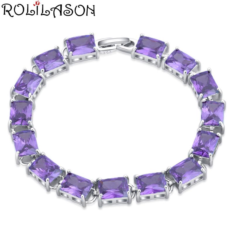 Link, Chain ROLILASON Square Design 925 Silver Crystal Zircon Bracelet, Classic Business Gift TB1163
Link, Chain ROLILASON Square Design 925 Silver Crystal Zircon Bracelet, Classic Business Gift TB1163