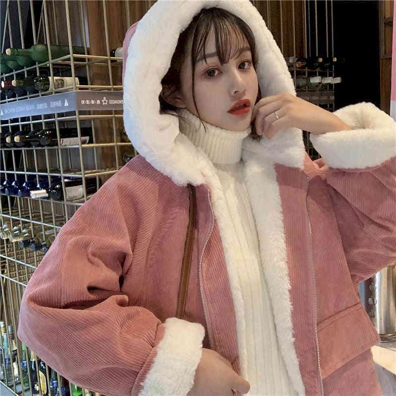 Women's Fur & Faux cotton jacket, for students, autumn and winter, Korea, , , velvet plus, loose, with a hood, boycott, coat YT7T, 1# shoe box
Women's Fur & Faux cotton jacket, for students, autumn and winter, Korea, , , velvet plus, loose, with a hood, boycott, coat YT7T, 1# shoe box