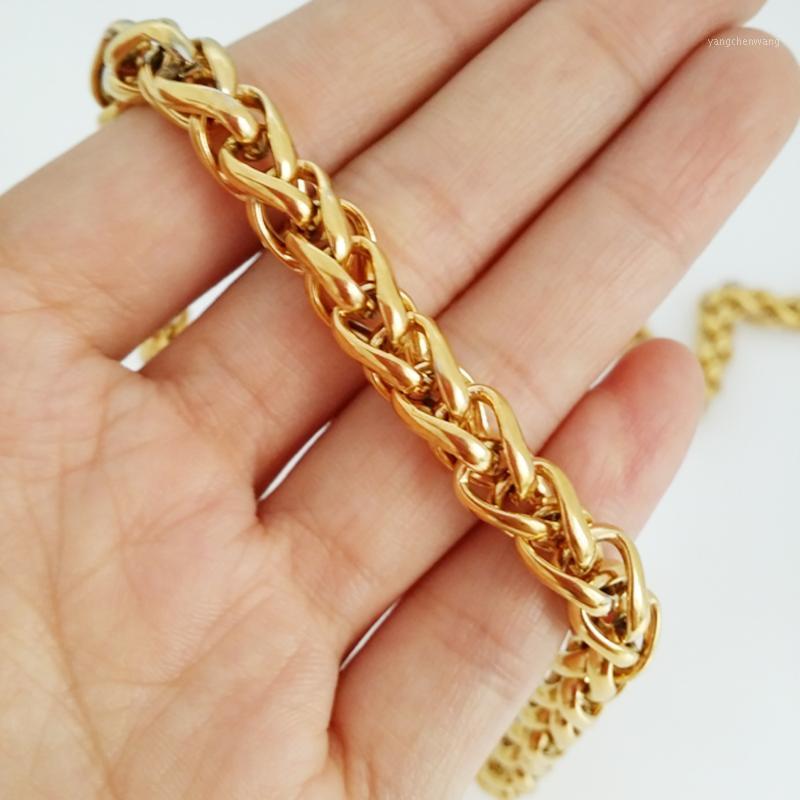 Chains Design 18K Gold 316L Stainless Steel Wheat Chain Necklaces For Men Women Fashion Style Choker Jewelry 6mm 24inch
Chains Design 18K Gold 316L Stainless Steel Wheat Chain Necklaces For Men Women Fashion Style Choker Jewelry 6mm 24inch