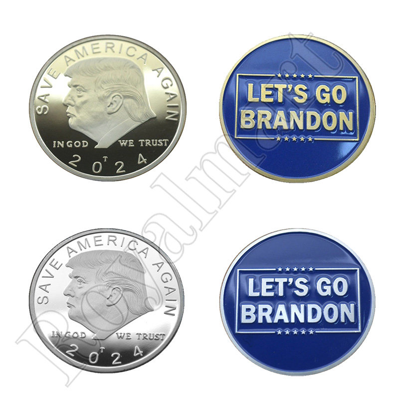 Trump 2024 Coin Crafts Save America Again Let's Go Brandon Double-sided Metal Gold and Silver Badge
Trump 2024 Coin Crafts Save America Again Let's Go Brandon Double-sided Metal Gold and Silver Badge
