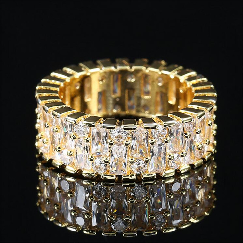 Princess Cut Eternity Ring: Sparkg Topaz Color Cubic Zirconia Wedding Band