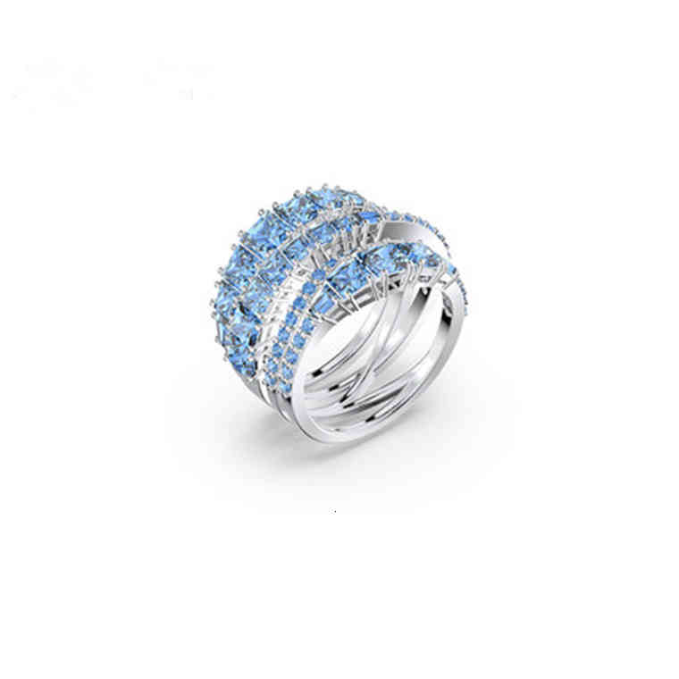 Shijia Crystal Element Wang Yibo's Same Spiral Diamond Ring Women's Elegant Multi-layer