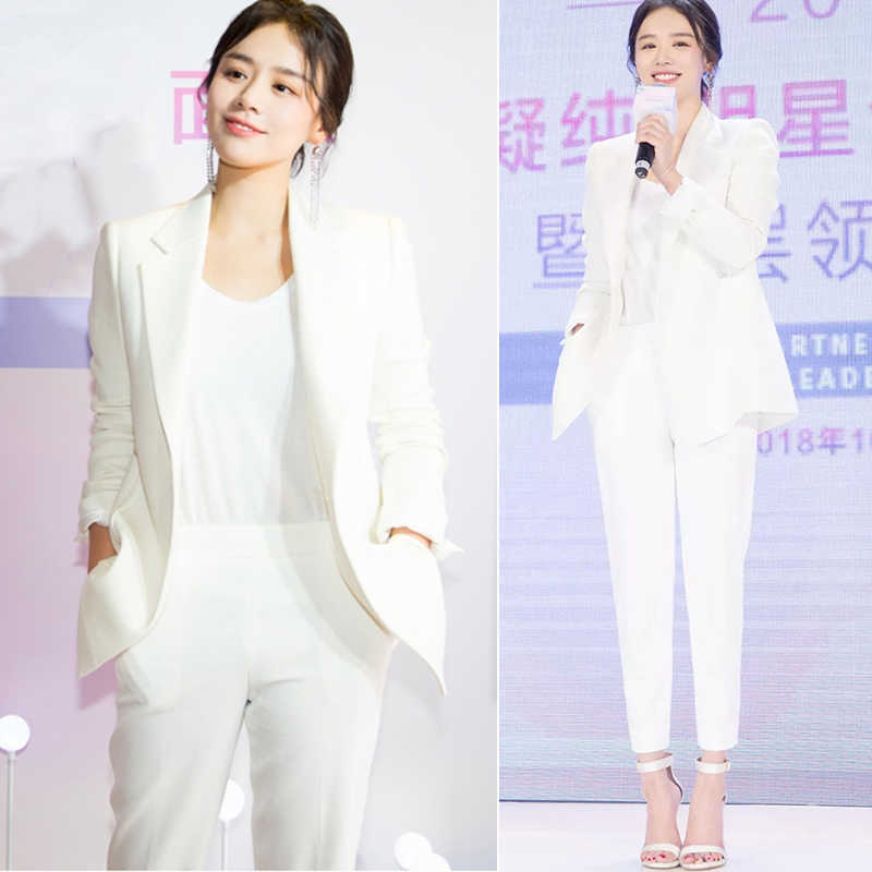 Women suits office sets Casual high quality elegant white blazer autumn women's suit Trousers and jacket set 210527
Women suits office sets Casual high quality elegant white blazer autumn women's suit Trousers and jacket set 210527