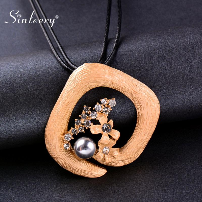 Pendant Necklaces SINLEERY Multiple Shape Pearl Necklace Yellow White Black Color Leather Chian Crystal Women Jewelry XL117 SSK
Pendant Necklaces SINLEERY Multiple Shape Pearl Necklace Yellow White Black Color Leather Chian Crystal Women Jewelry XL117 SSK