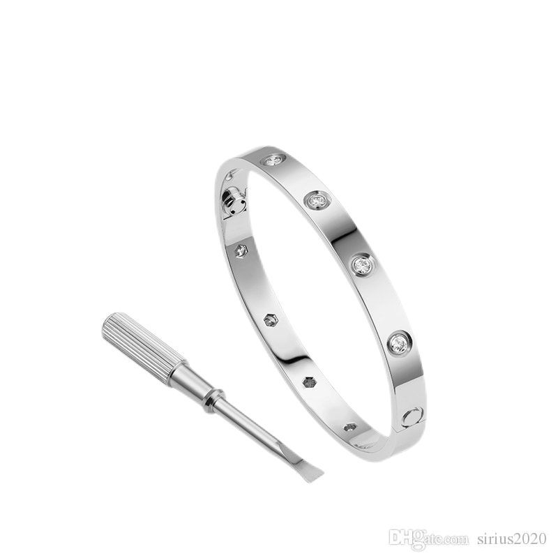 Love Screw Bracelet 2021 Designer Bracelets Luxury Jewelry Women Bangle 10 Diamonds Classic Titanium Steel Alloy Gold-Plated Craft Never Fade Not Allergic -Silver
Love Screw Bracelet 2021 Designer Bracelets Luxury Jewelry Women Bangle 10 Diamonds Classic Titanium Steel Alloy Gold-Plated Craft Never Fade Not Allergic -Silver