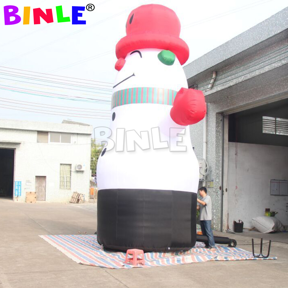Giant outdoor christmas inflatable snowman red color xmas hats for holiday decoration