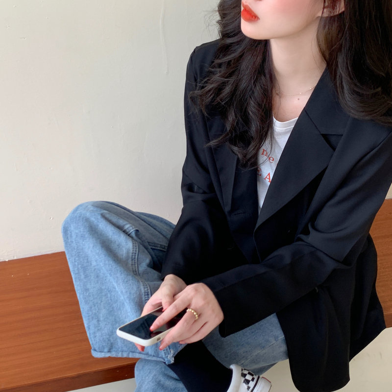 Summer Leisure Solid Brief All Match Girls Sunscreen OL Tops Coats Thin Women Loose Office Lady Blazers 210421