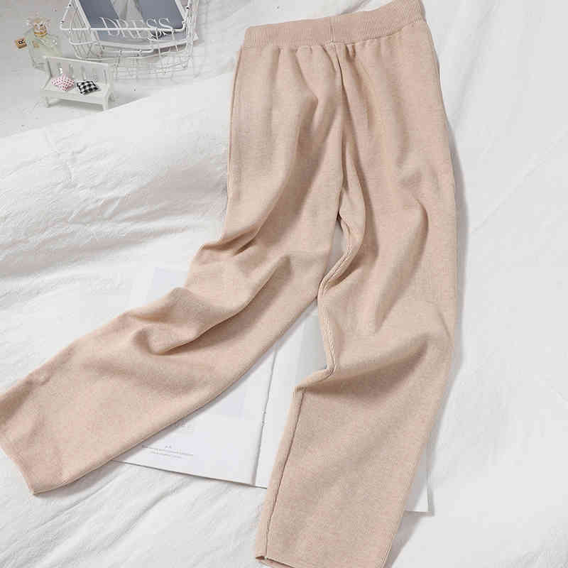 Neploe 2 Piece Outfits for Women Pants and Top Knitted Casual Suit Tracksuit Temperament Fall Clothes Female Two Piece Set 4G024 210422