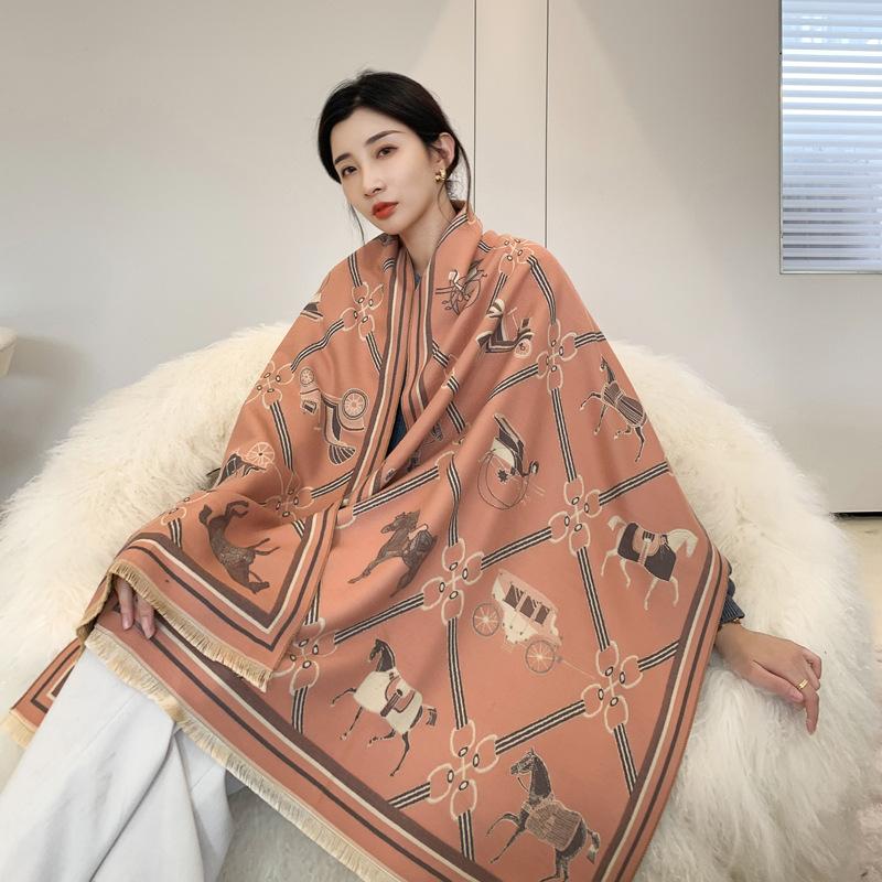 Scarves 2021 Horse Print Winter Scarf Women Cashmere Warm Pashmina Foulard Lady Thick Soft Shawls Wraps Female
Scarves 2021 Horse Print Winter Scarf Women Cashmere Warm Pashmina Foulard Lady Thick Soft Shawls Wraps Female