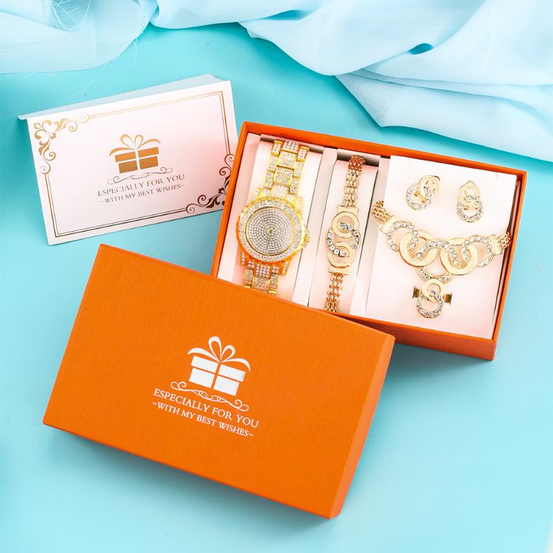 Wristwatches Luxury Shiny Women's Quartz Watches Necklace Earrings Ring Gift Box Sets For Female Fashion Rhinestone Jewelry Strap Wristwatch, Slivery;brown
Wristwatches Luxury Shiny Women's Quartz Watches Necklace Earrings Ring Gift Box Sets For Female Fashion Rhinestone Jewelry Strap Wristwatch, Slivery;brown