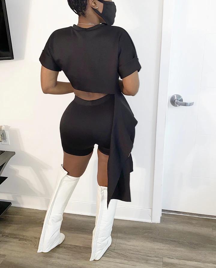 Fitness 2021 Sporty Women Two Pieces Sets Summer Biker Shorts Tracksuits Crop Tops+Jogger Leggings Suit Casual Outfit Piece Dress