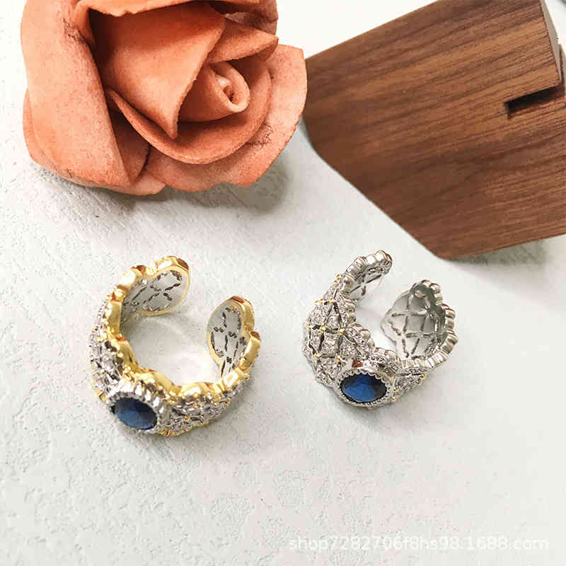 2021 Open Ring, Light and Luxurious Natural Crystal High Sense of Temperament, Minority Women's Finger Ring
