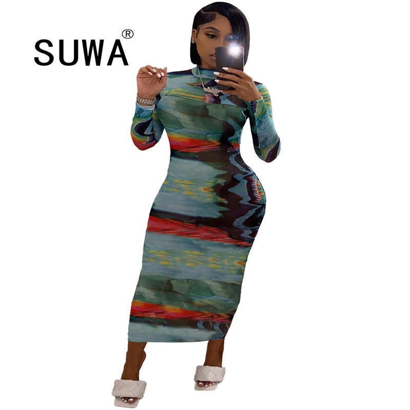 Fall Spring Women Long Maxi Dress Tie-dye Print Party Night Club Elegant Street Wear Bandage Retro Dresses Vestidos 210525, Multi
Fall Spring Women Long Maxi Dress Tie-dye Print Party Night Club Elegant Street Wear Bandage Retro Dresses Vestidos 210525, Multi