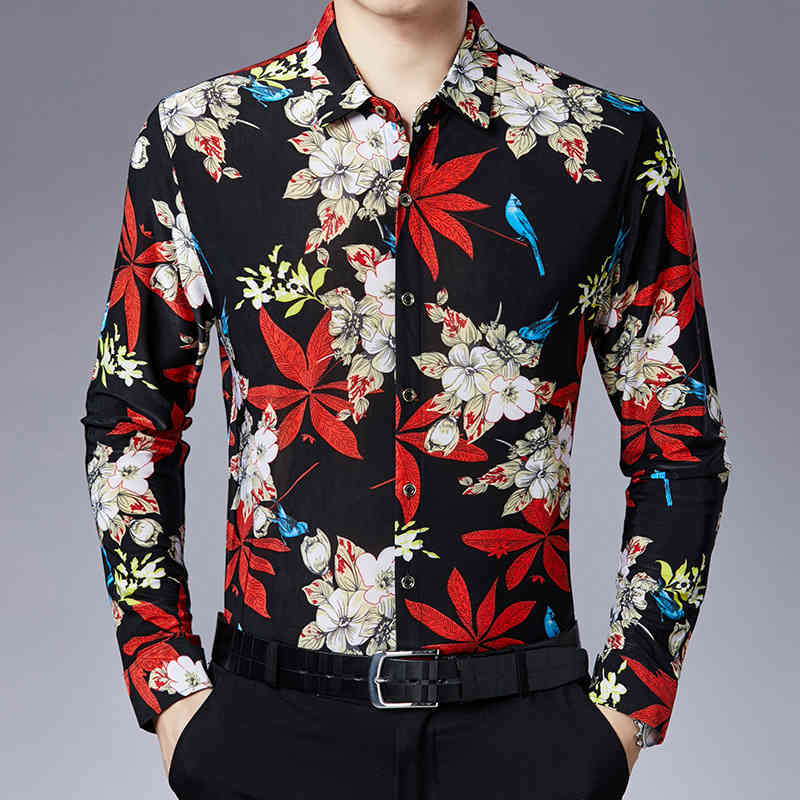 Floral Print Long Sleeve Men Shirts Casual Maple Flower Mens Shirt Soft Men Work Business Brand Shirt Chemise Homme Camisas 210524, Coffee
Floral Print Long Sleeve Men Shirts Casual Maple Flower Mens Shirt Soft Men Work Business Brand Shirt Chemise Homme Camisas 210524, Coffee